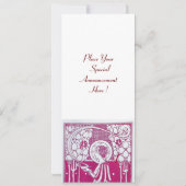 RESTAURANT MENU MONOGRAM Roze Witte Diner,Brunch Kaart (Achterkant)