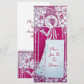 RESTAURANT MENU MONOGRAM Roze Witte Diner,Brunch Kaart (Voorkant / Achterkant)