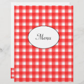 Restaurant Menu Red Checks Custom Flyer Sjabloon (Voorkant / Achterkant)