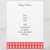 Restaurant Menu Red Checks Custom Flyer Sjabloon (Achterkant)