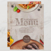 Restaurant Menu zachte achtergrond (sjabloon) (Voorkant / Achterkant)