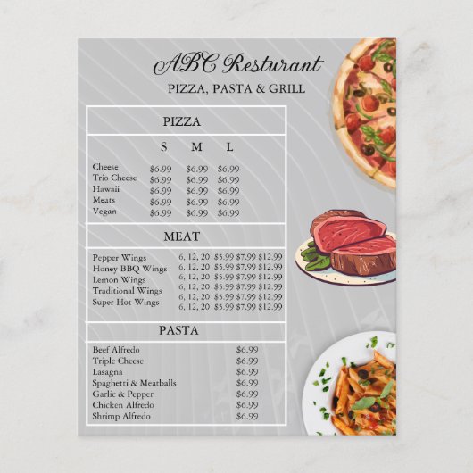 Restaurant Menufolder Flyer | Printklaar ontwerp (Voorkant)