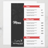 Restaurant Menufolder Sjabloon (Voorkant / Achterkant)