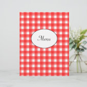 Restaurant Menukaart Rode Ruiten Aangepaste Flyer (Staand voorkant)