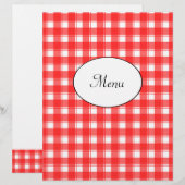 Restaurant Menukaart Rode Ruiten Aangepaste Flyer (Voorkant / Achterkant)