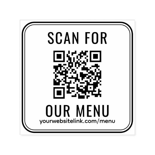 Restaurant Menusite QR-code Zelfinktende Stempel (Design)