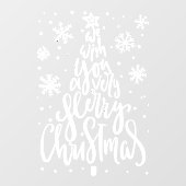 restaurant Merry Kerstsnowflakes Raamsticker (Vel)