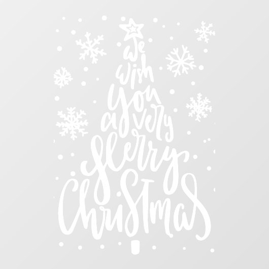 restaurant Merry Kerstsnowflakes Raamsticker (Vel)