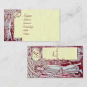 RESTAURANT MONOGRAM Rode Bruine Crème Parel Visitekaartje (Voorkant / Achterkant)