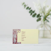 RESTAURANT MONOGRAM Rode Bruine Crème Parel Visitekaartje (Staand voorkant)