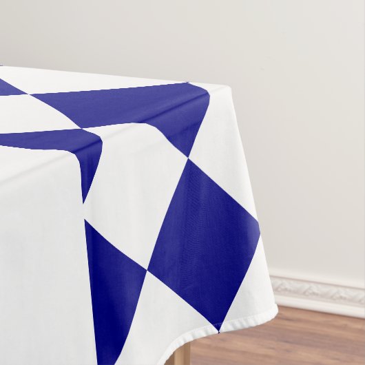Restaurant Naam Donkerblauw & Wit Checkerboard Tafelkleed (Voorbeeld)