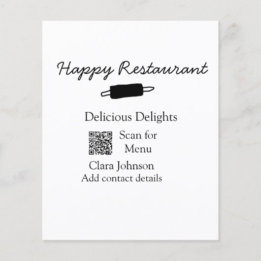 Restaurant naam scan QR menu contactgegevens toevo (Voorkant)