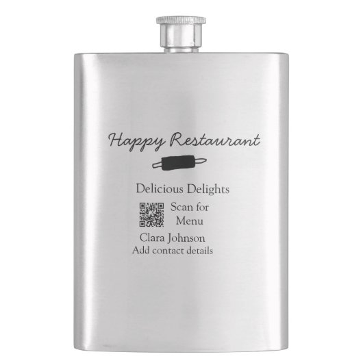 Restaurant naam scan QR menu contactgegevens toevo Flacon (Voorkant)