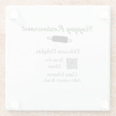 Restaurant naam scan QR menu contactgegevens toevo Glazen Onderzetter (Achterkant)