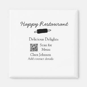 Restaurant naam scan QR menu contactgegevens toevo Magneet