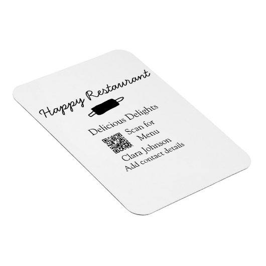 Restaurant naam scan QR menu contactgegevens toevo Magneet (Rechterzijde)