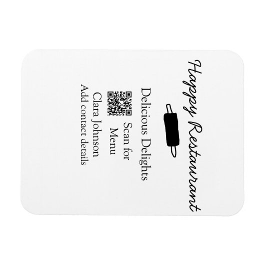 Restaurant naam scan QR menu contactgegevens toevo Magneet (Horizontaal)