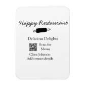 Restaurant naam scan QR menu contactgegevens toevo Magneet (Verticaal)