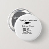 Restaurant naam scan QR menu contactgegevens toevo Ronde Button 5,7 Cm (Voorkant /achterkant)