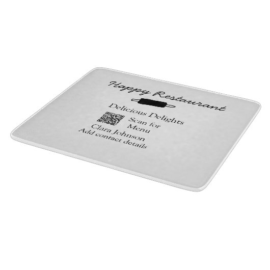 Restaurant naam scan QR menu contactgegevens toevo Snijplank (Hoek)