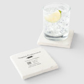 Restaurant naam scan QR menu contactgegevens toevo Stenen Onderzetter (Zijkant)