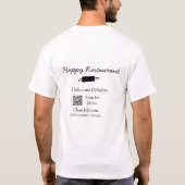 Restaurant naam scan QR menu contactgegevens toevo T-shirt (Achterkant)