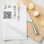 Restaurant naam scan QR menu contactgegevens toevo Theedoek (Quarter Fold)