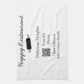 Restaurant naam scan QR menu contactgegevens toevo Theedoek (Verticaal)