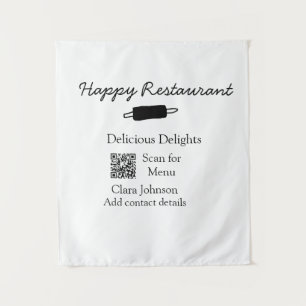Restaurant naam scan QR menu contactgegevens toevo Wandkleed