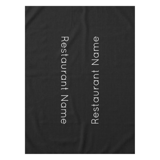 Restaurant Naam Zwart-wit Tekst Sjabloon Tafelkleed (Voorkant)