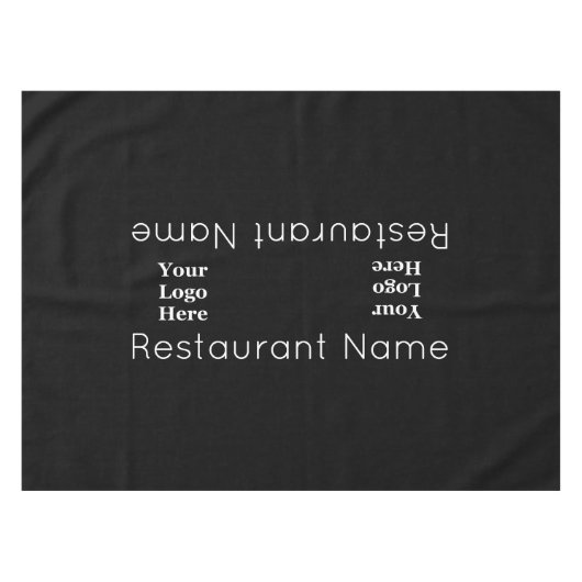 Restaurant Naam Zwart-wit Uw Logo Hier Tafelkleed (Voorkant (Horizontaal))