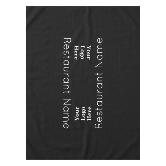 Restaurant Naam Zwart-wit Uw Logo Hier Tafelkleed (Voorkant)