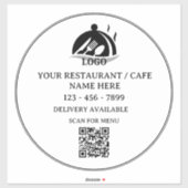 Restaurant of Café Logo QR Code Promotionele Vinyl Sticker (Vel)