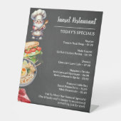 Restaurant of Café Menu Weergave Reclamebord Met Voetstuk (Voorkant)