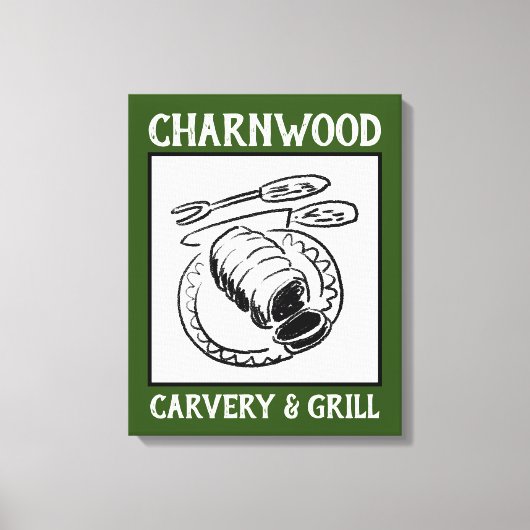 Restaurant of Carvery Sign Board. Canvas Afdruk (Voorkant)