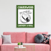 Restaurant of Carvery Sign Board. Canvas Afdruk (Insitu (Woonkamer))