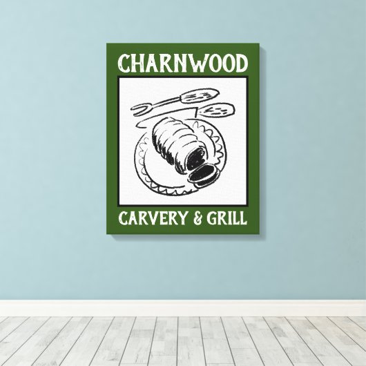 Restaurant of Carvery Sign Board. Canvas Afdruk (Insitu (Houten vloer))