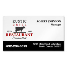Restaurant of elk ander zakelijk magnetisch kaartj