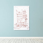 Restaurant op Boulevard | Saint-Germain, Parijs Canvas Afdruk (Insitu (Houten vloer))