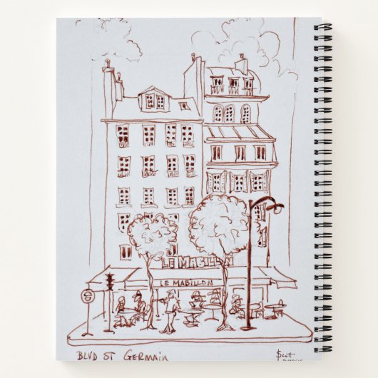 Restaurant op Boulevard | Saint-Germain, Parijs Notitieboek (Achterkant)