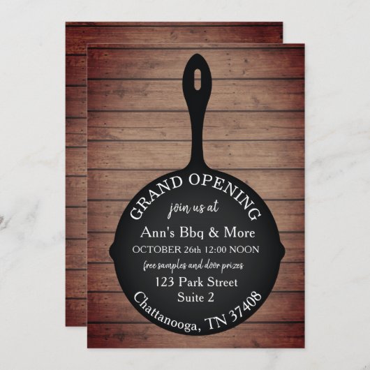 Restaurant Opening Grote Openingszaal Rustic Skill Kaart (Voorkant / Achterkant)