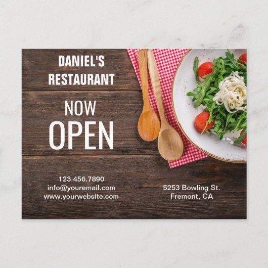 Restaurant Opening | Nu geopend | Direct Mail Briefkaart (Voorkant)