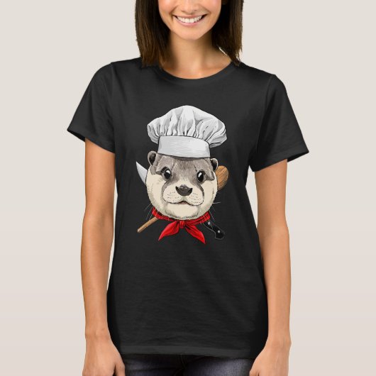 Restaurant Otter Chef Cook Culinary Kitchen Cookin T-shirt (Voorkant)