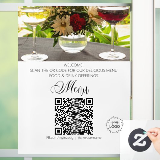 *~* Restaurant Pasen Upload Logo QR Raamsticker (Huis)