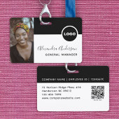 Restaurant Personeelsfoto ID QR-code Zwart Badge