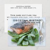 Restaurant Photo Gift Certificate Cards Briefkaart (Voorkant / Achterkant)