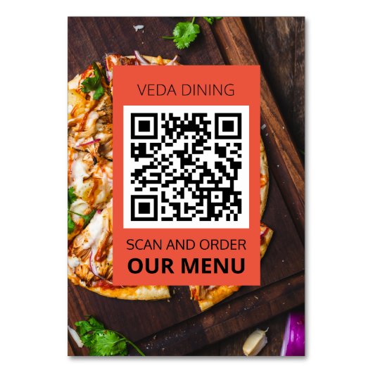 Restaurant Photo Scan Menu Order QR Code Kaart (Achterkant)