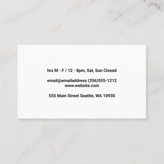 Restaurant | Pittige Chilipepers en Vlokken Visitekaartje (Achterkant)