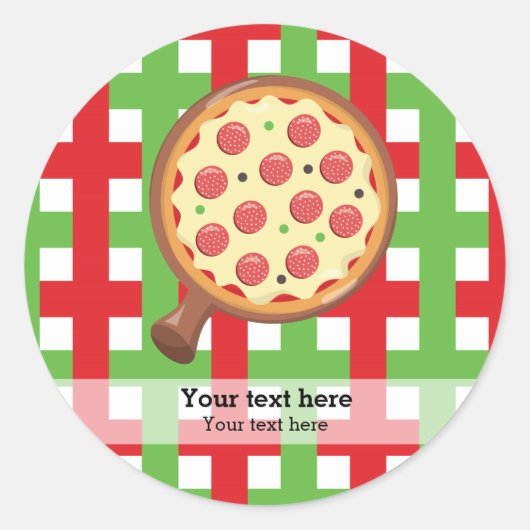 restaurant Pizza Ronde Sticker (Voorkant)