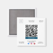 Restaurant & Pizza Shop Magneet met Menu QR Code (Voorkant / Achterkant)